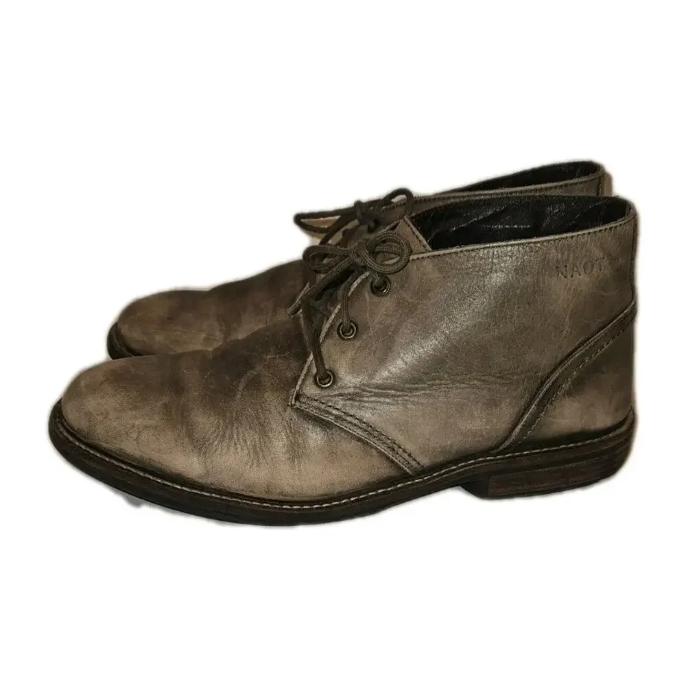 Men's Nao Pilot Ankle Chukka Boots Gray EU 44 US 11